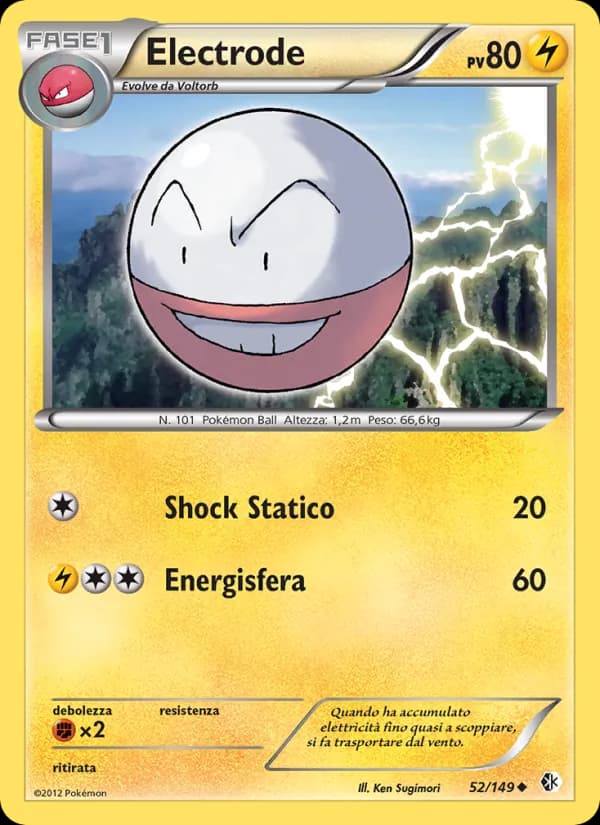 Electrode card in Italian