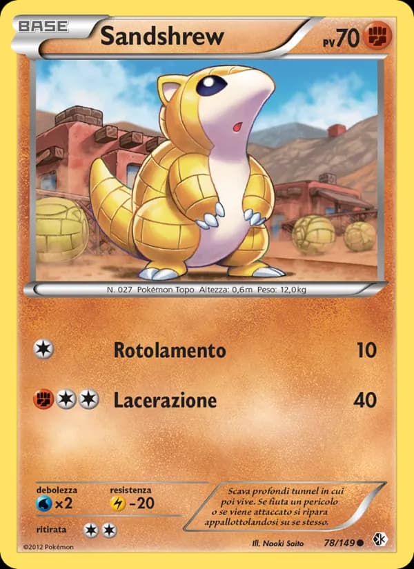 Sandshrew card in Italian