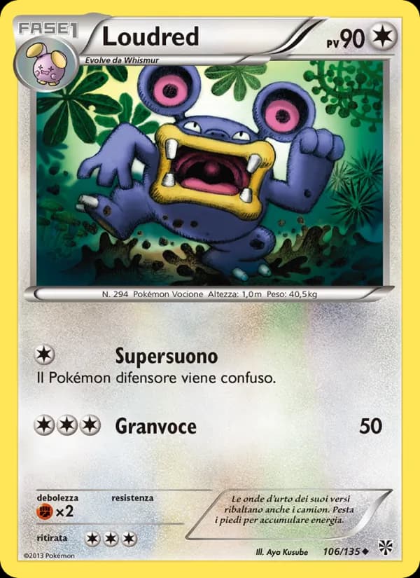 Loudred card in Italian