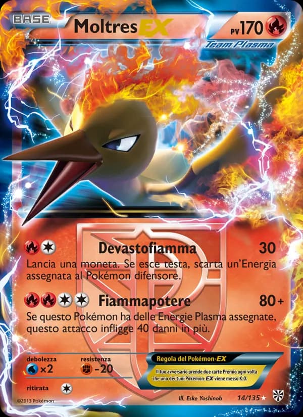 Moltres-EX card in Italian