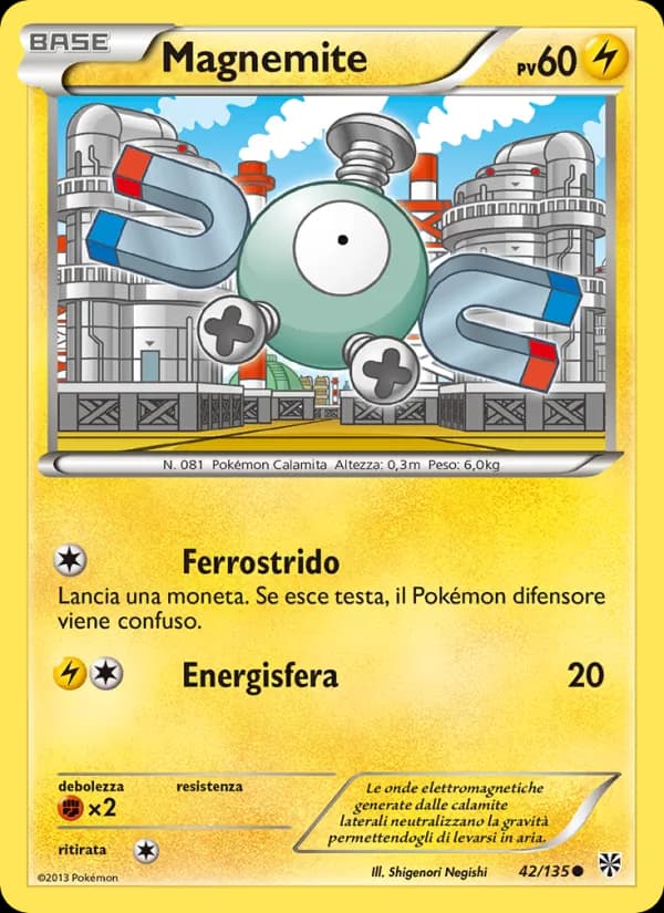 Magnemite card in Italian
