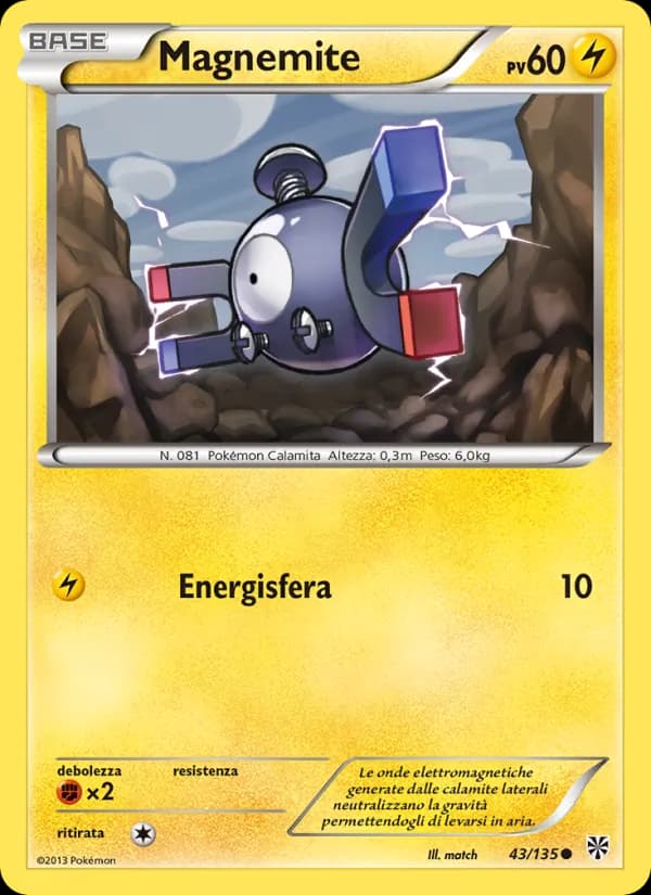 Magnemite card in Italian