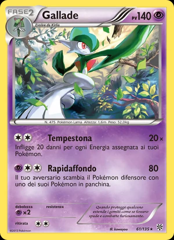 Gallade card in Italian