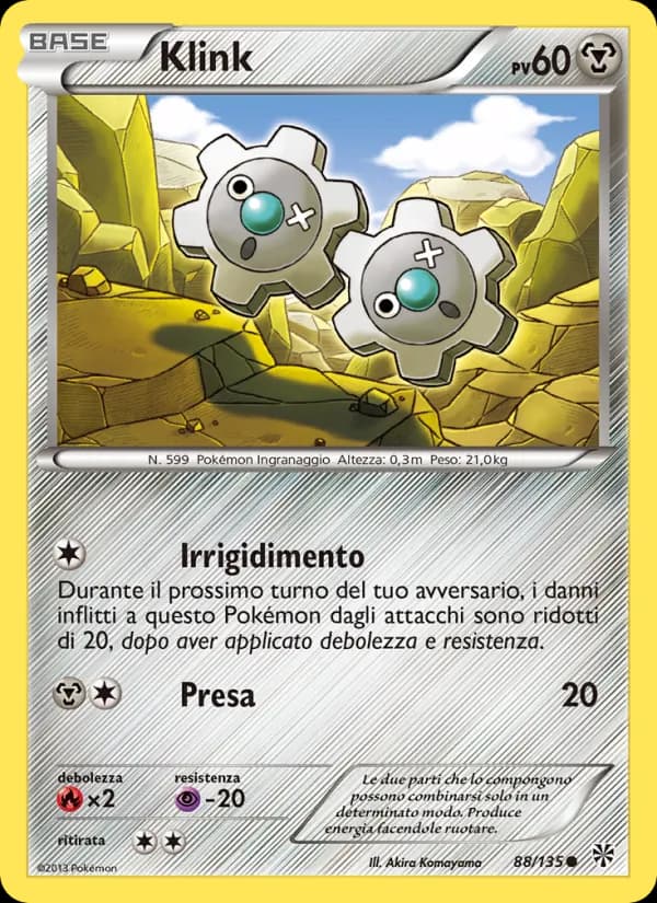 Klink card in Italian