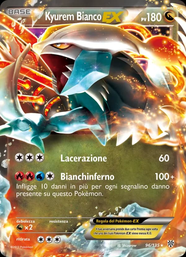 Kyurem Bianco-EX card in Italian