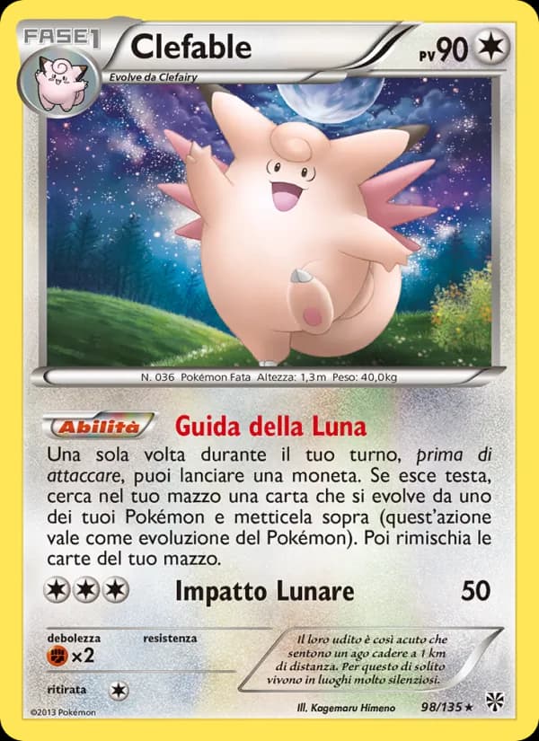 Clefable card in Italian