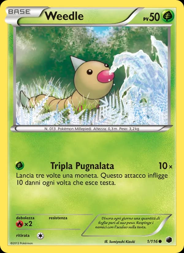 Weedle card in Italian