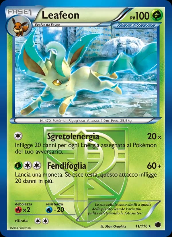 Leafeon card in Italian