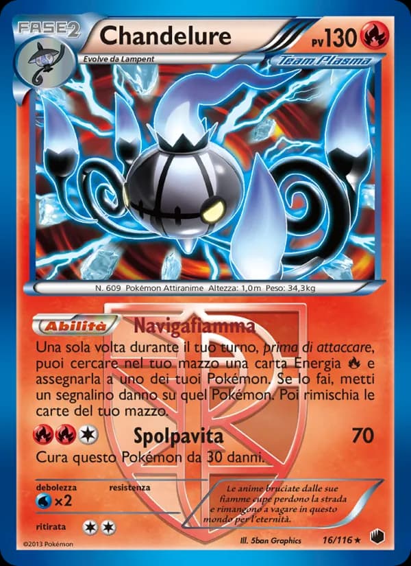 Chandelure card in Italian