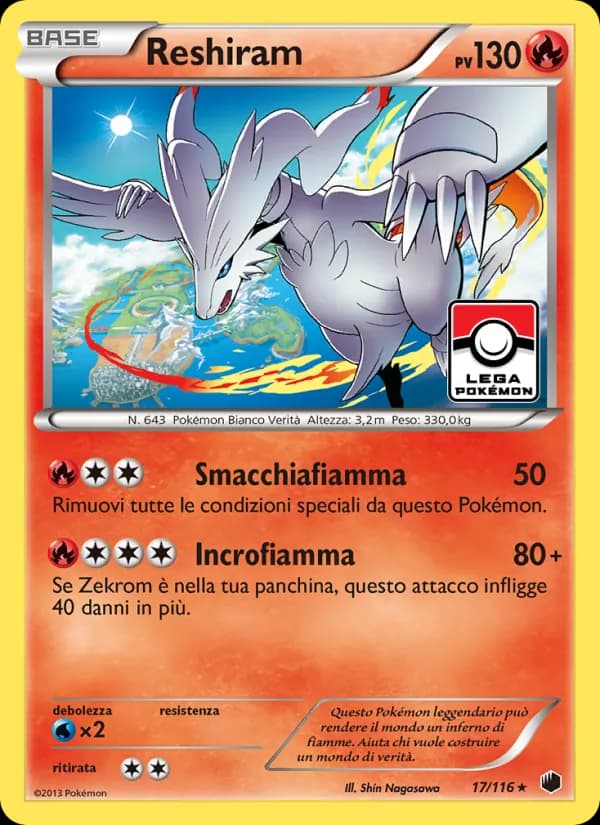 Reshiram card in Italian