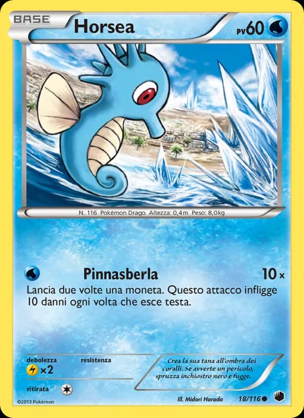 Horsea card in Italian
