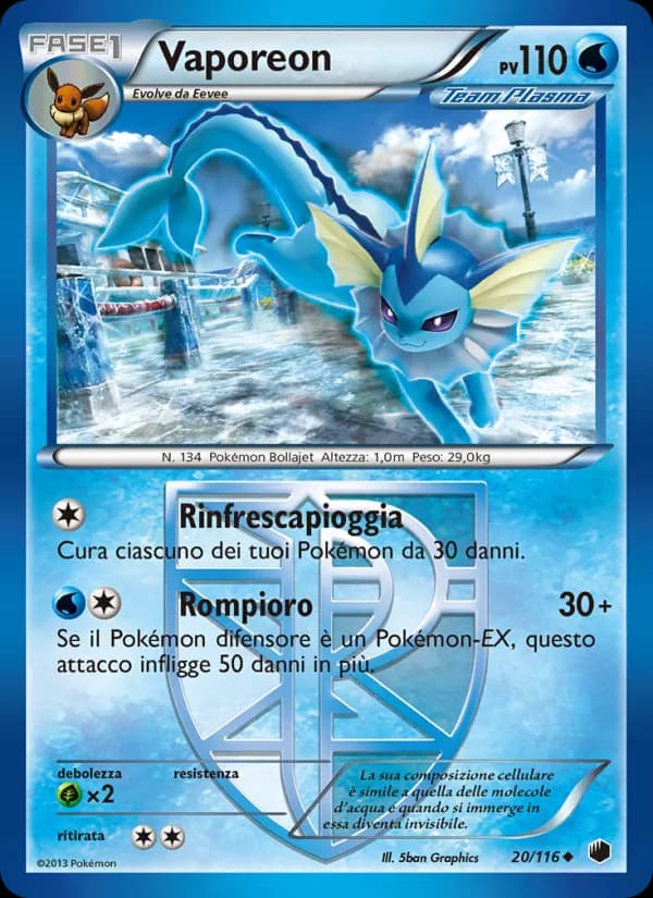 Vaporeon card in Italian
