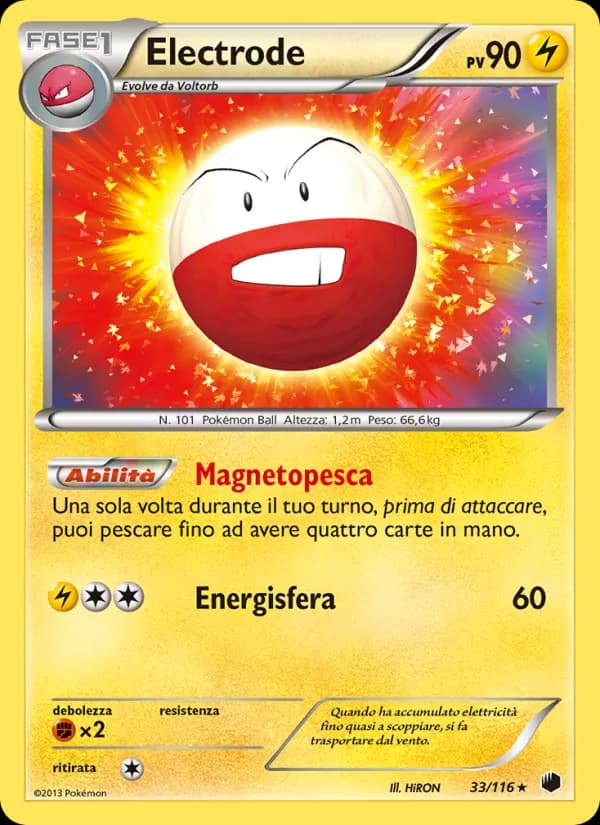 Electrode card in Italian