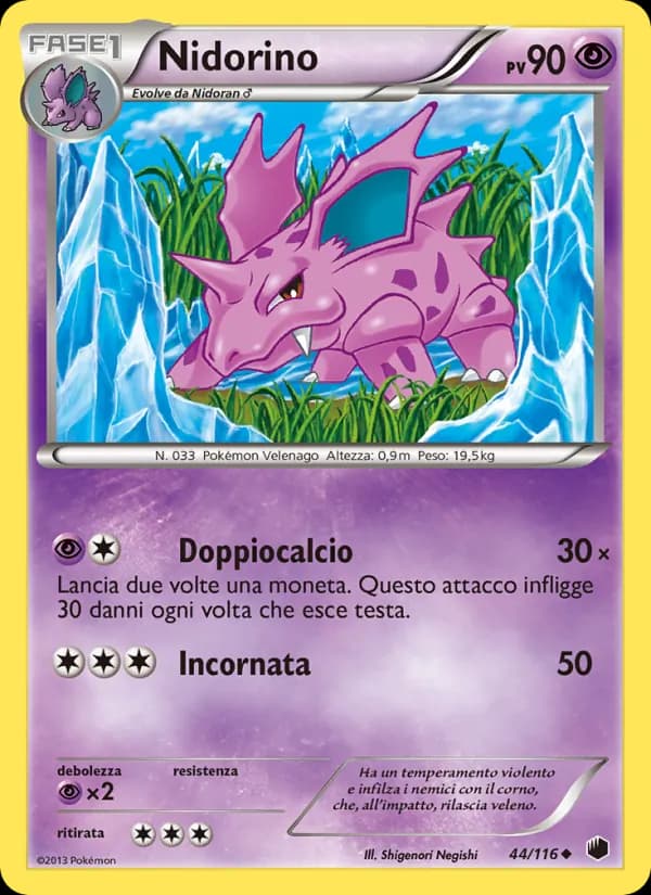Nidorino card in Italian