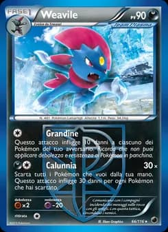 Weavile card in Italian