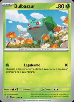 Bulbasaur card in Italian
