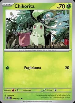 Chikorita card in Italian