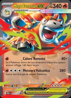 Mega Camerupt-ex card in Italian
