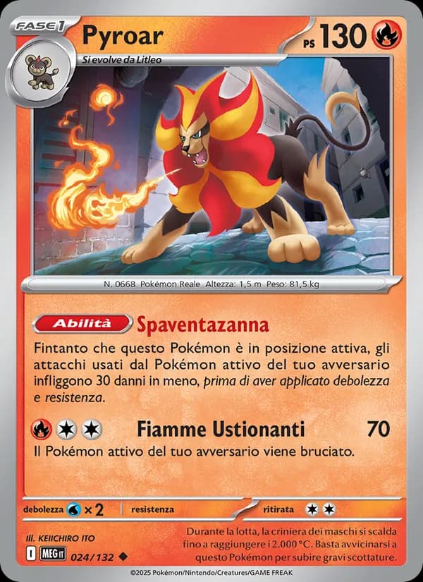 Pyroar card in Italian