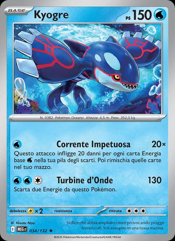 Kyogre card in Italian