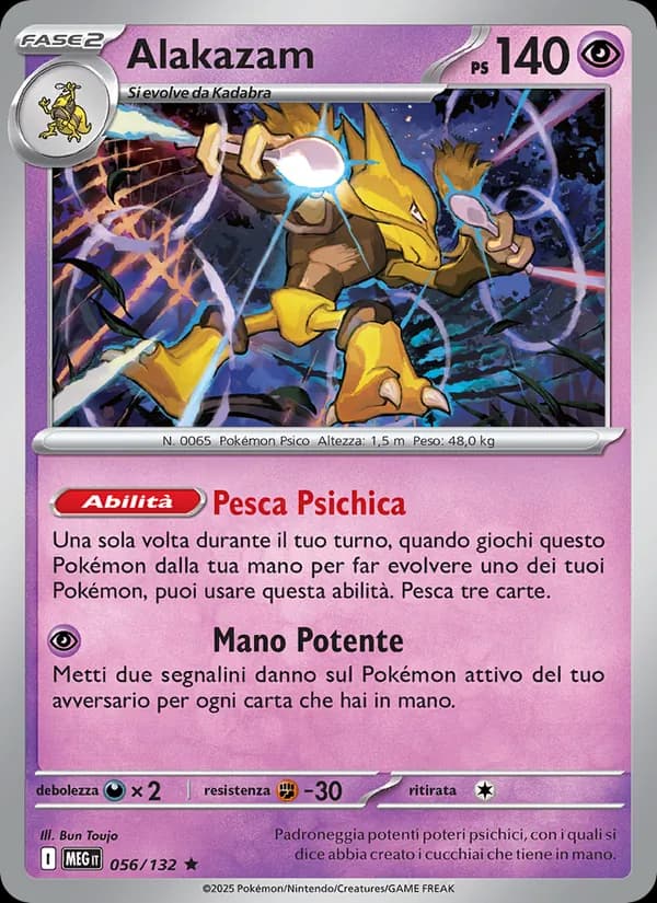 Alakazam card in Italian