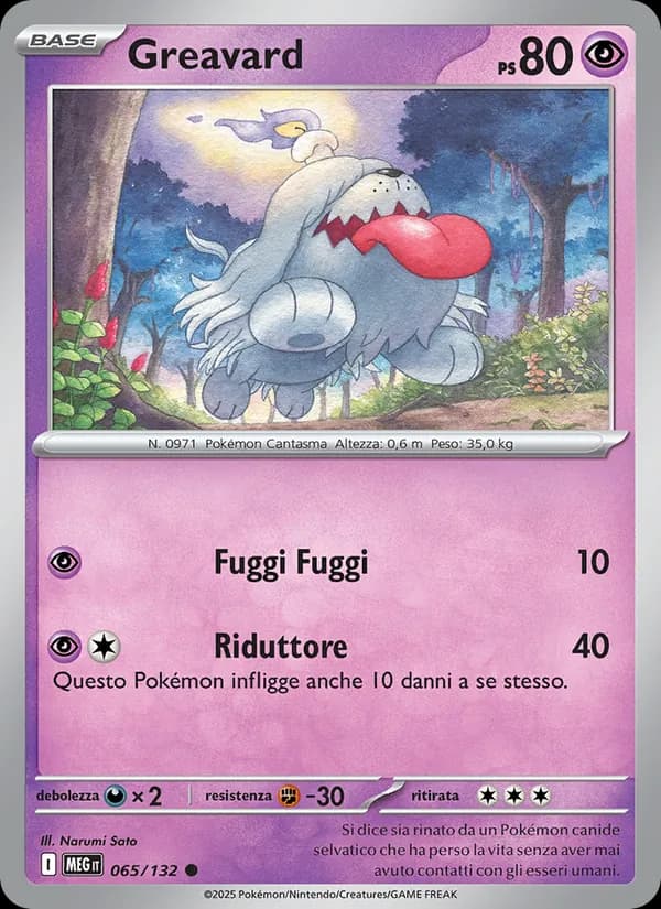 Greavard card in Italian