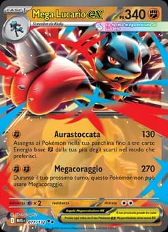 Mega Lucario-ex card in Italian