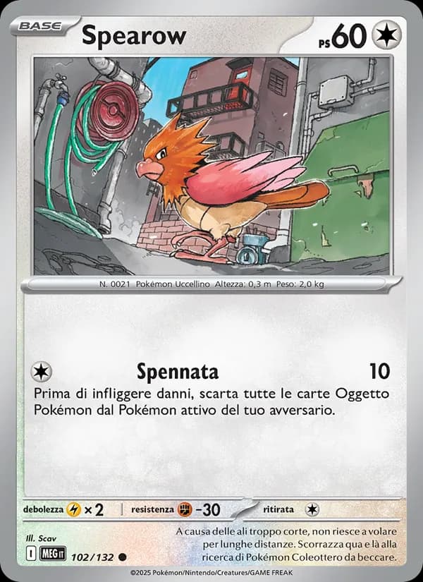 Spearow card in Italian