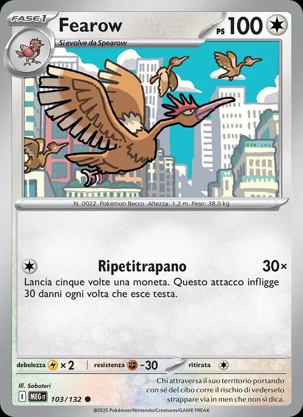 Fearow card in Italian