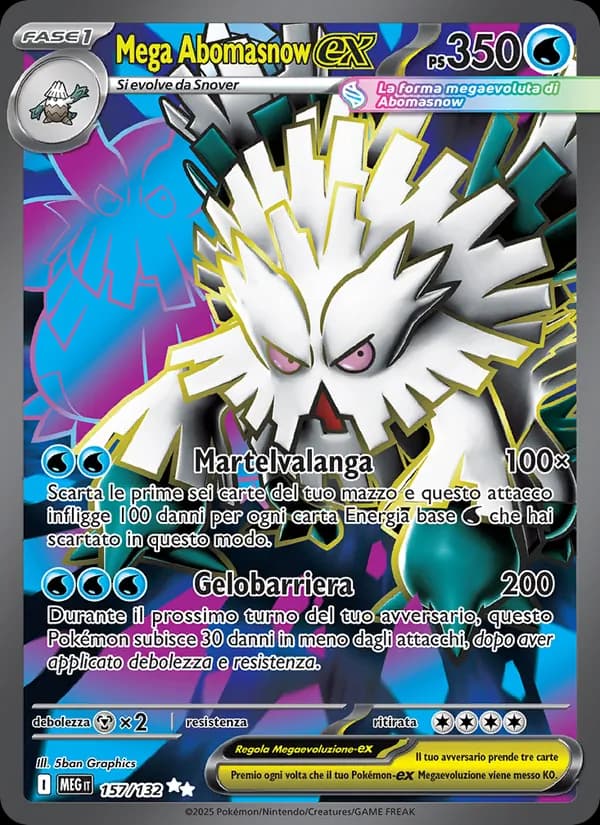 Mega Abomasnow-ex card in Italian