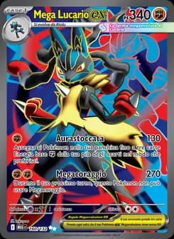 Mega Lucario-ex card in Italian
