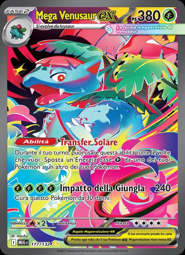 Mega Venusaur-ex card in Italian