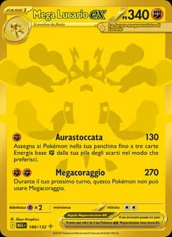 Mega Lucario-ex card in Italian