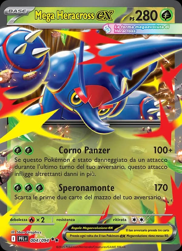 Mega Heracross-ex card in Italian