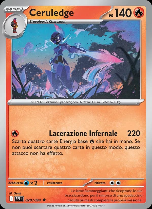 Ceruledge card in Italian