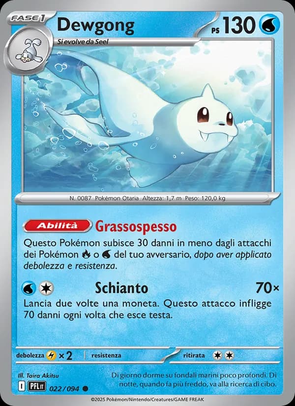 Dewgong card in Italian