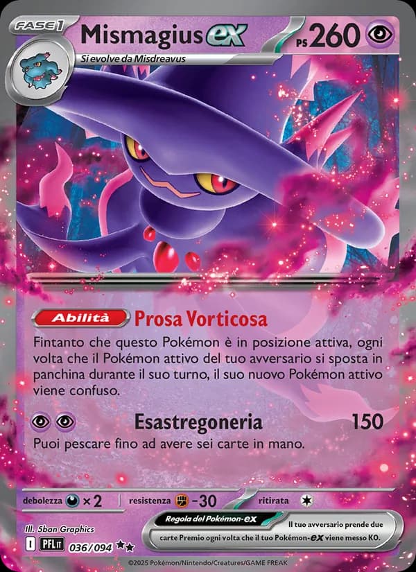 Mismagius-ex card in Italian