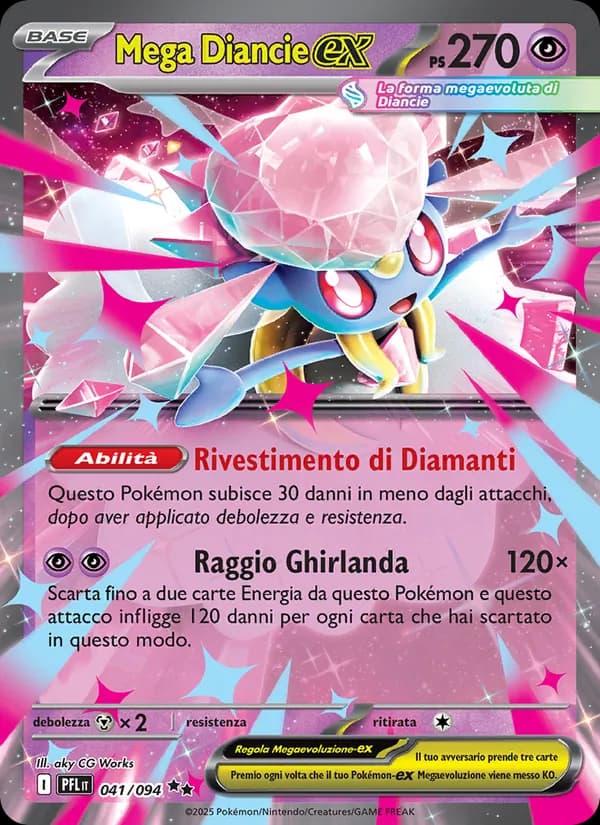 Mega Diancie-ex card in Italian