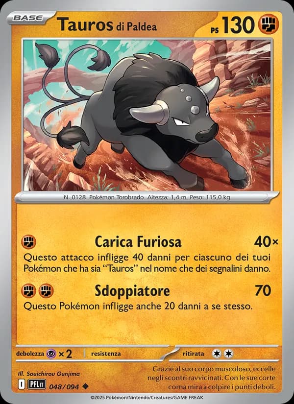 Tauros di Paldea card in Italian
