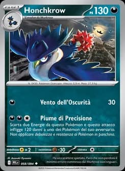 Honchkrow card in Italian