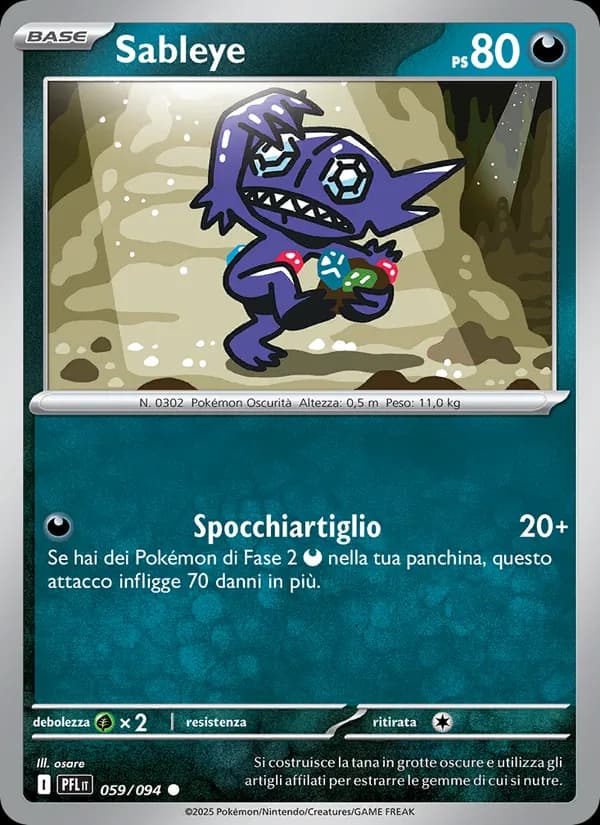 Sableye card in Italian
