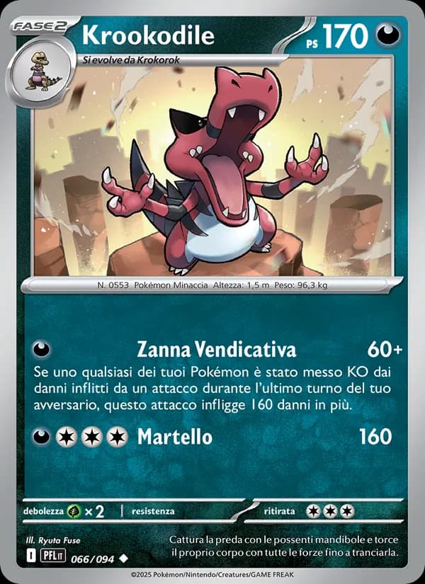 Krookodile card in Italian