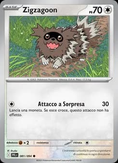 Zigzagoon card in Italian