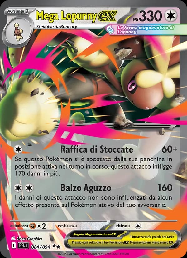 Mega Lopunny-ex card in Italian