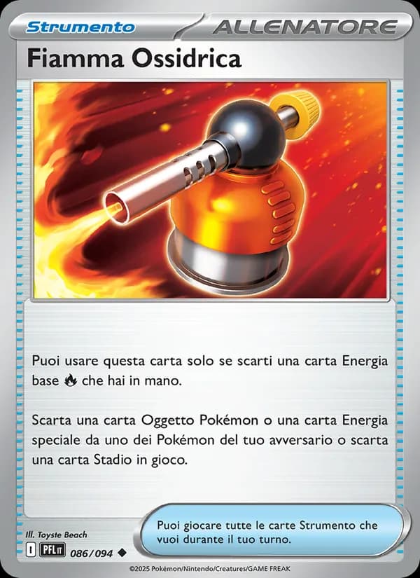 Fiamma Ossidrica card in Italian