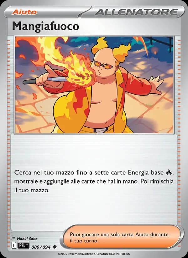 Mangiafuoco card in Italian