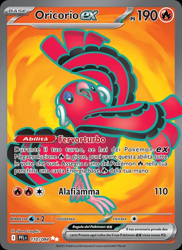 Oricorio-ex card in Italian