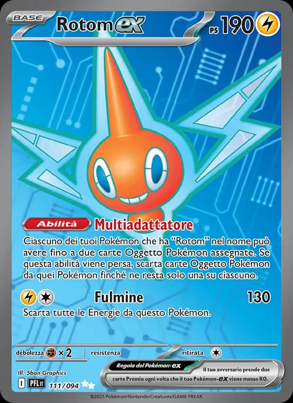 Rotom-ex card in Italian