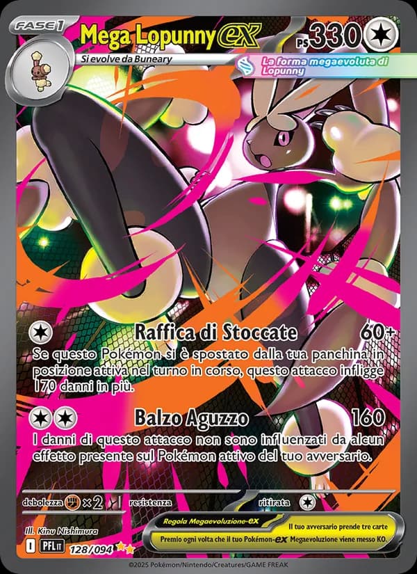 Mega Lopunny-ex card in Italian