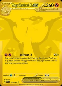 Mega Charizard X-ex card in Italian